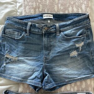 Studio Blue Distressed Denim Shorts